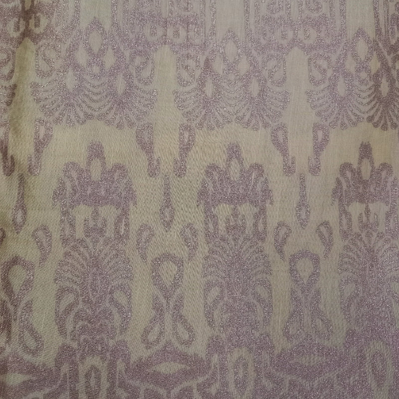 Cream Color Printed Linen Fabric