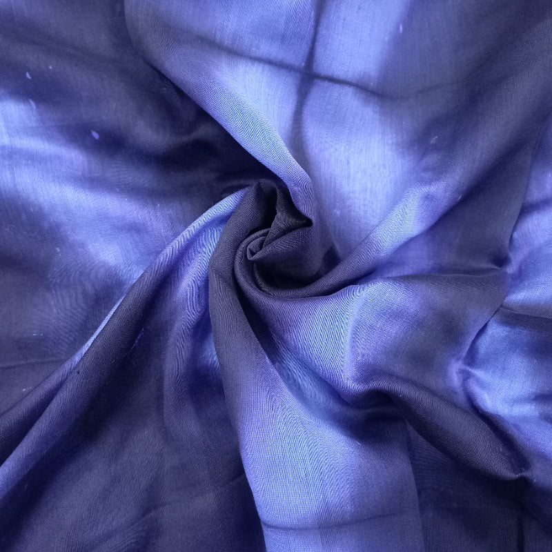 Black Color Shibori Tie And Dye Chanderi Fabric