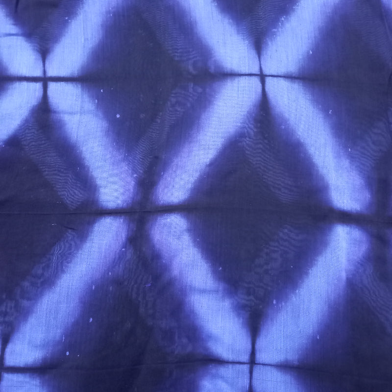 Black Color Shibori Tie And Dye Chanderi Fabric