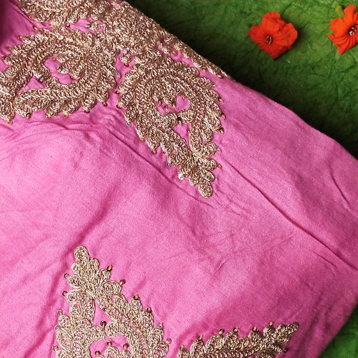 Rogue Pink Tussar Embroidery Fabric