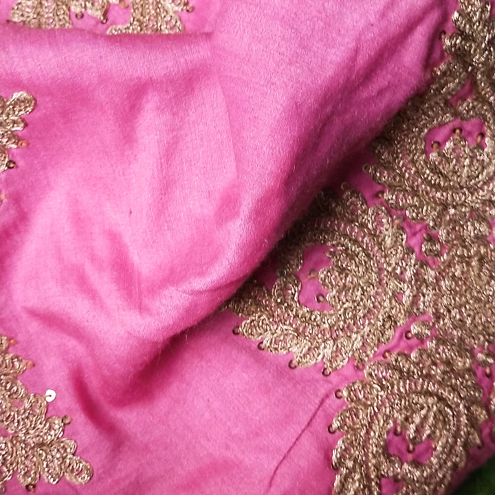 Rogue Pink Tussar Embroidery Fabric