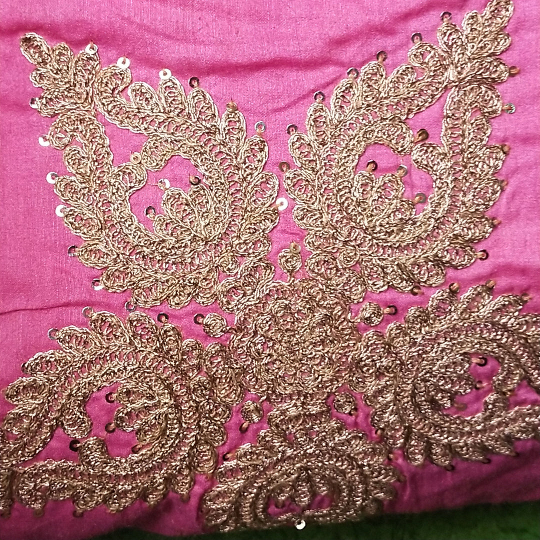 Rogue Pink Tussar Embroidery Fabric