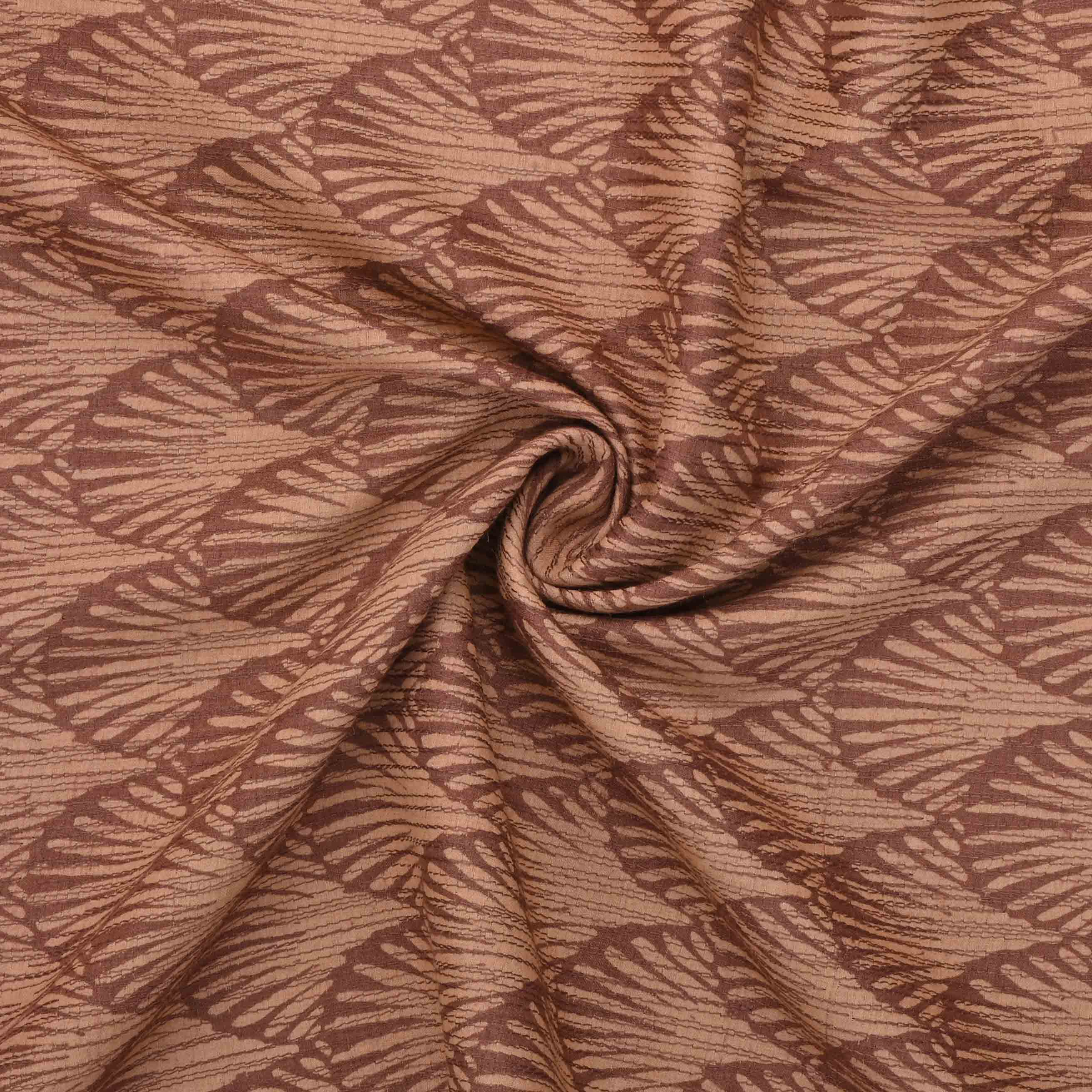 Dark Chestnut Brown Silk Embroidery Fabric