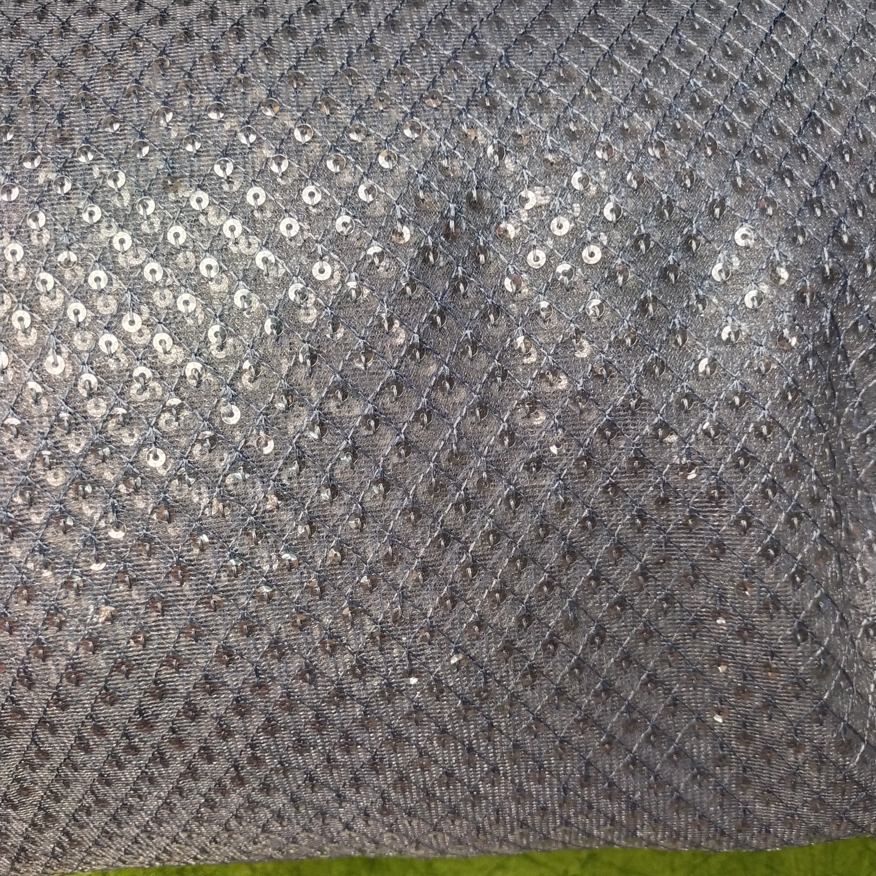 Steel Blue Net Embroidery Fabric