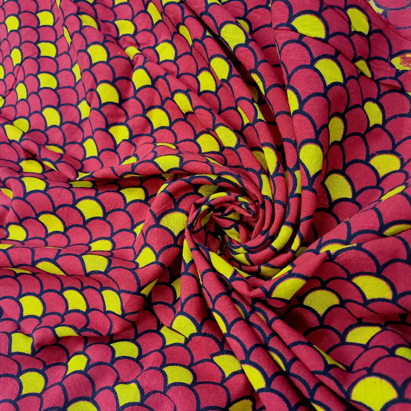 Maroon Red Color Printed Cotton Fabric