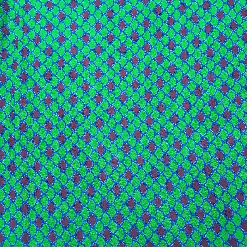 Forest Green Color Printed Cotton Fabric