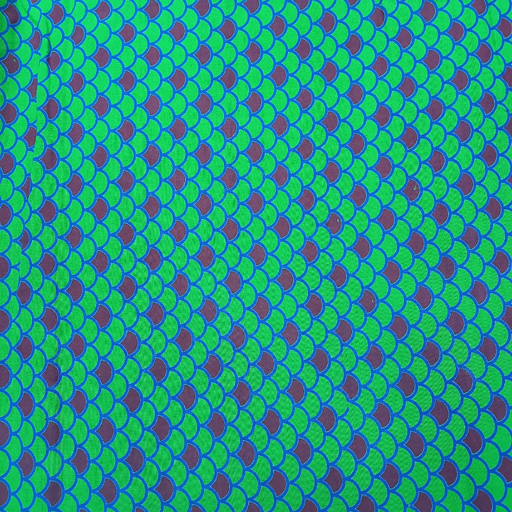 Forest Green Color Printed Cotton Fabric