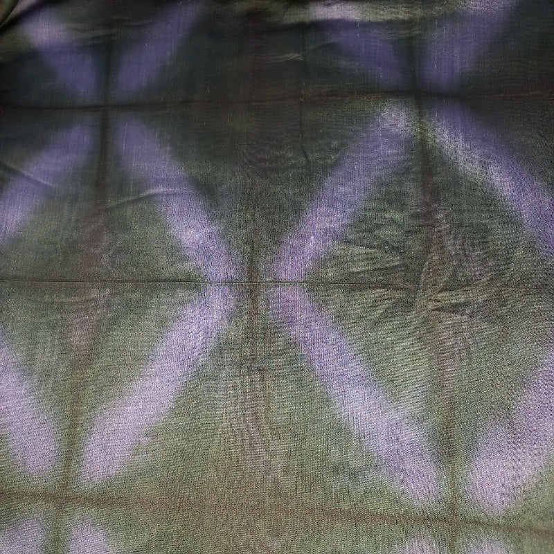 Grey Color Shibori Tie And Dye Chanderi Fabric