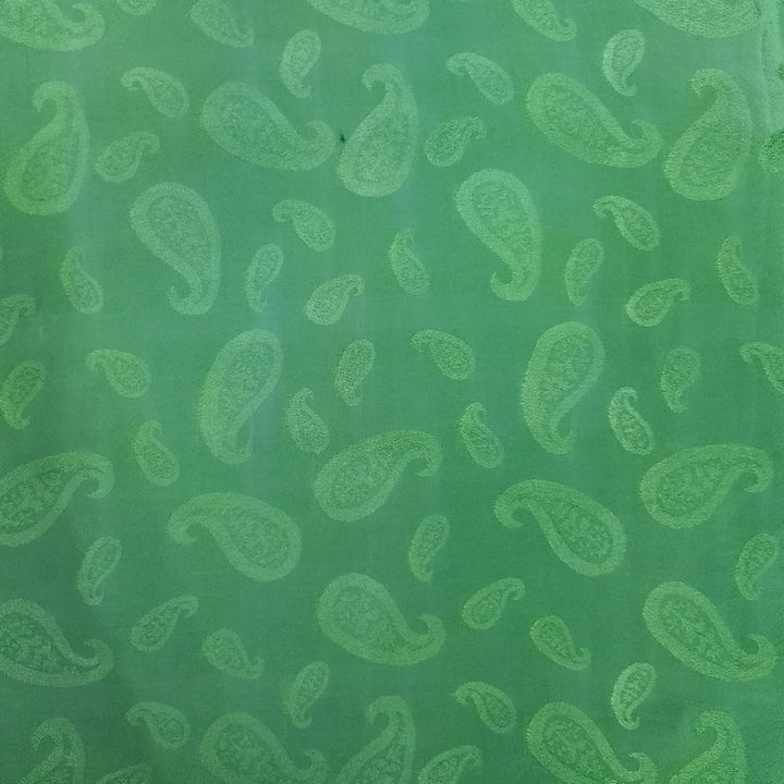 Green Color Paisley Printed Crape Fabric