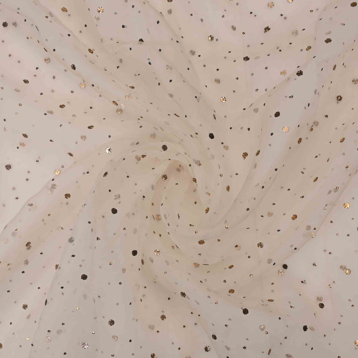 Antique White Organza Embroidered Fabric