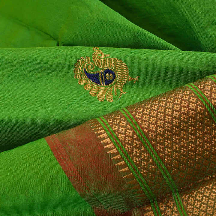 Parrot Green Paithani Silk Dupatta