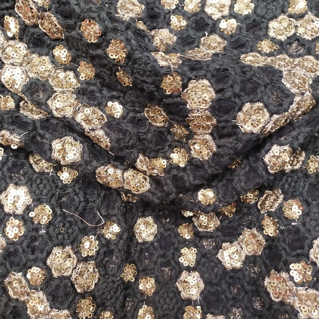 Black Net Embroidery Fabric