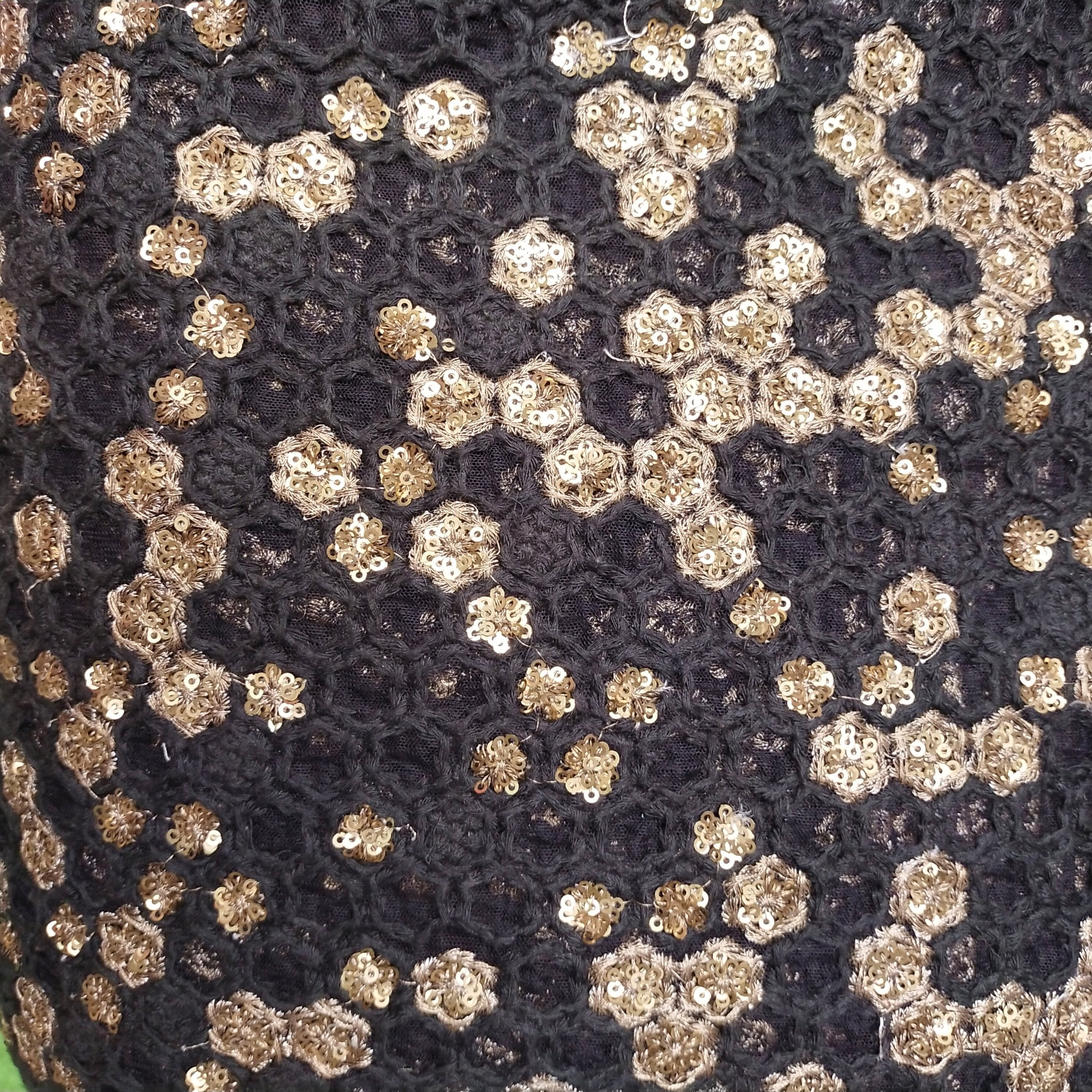 Black Net Embroidery Fabric