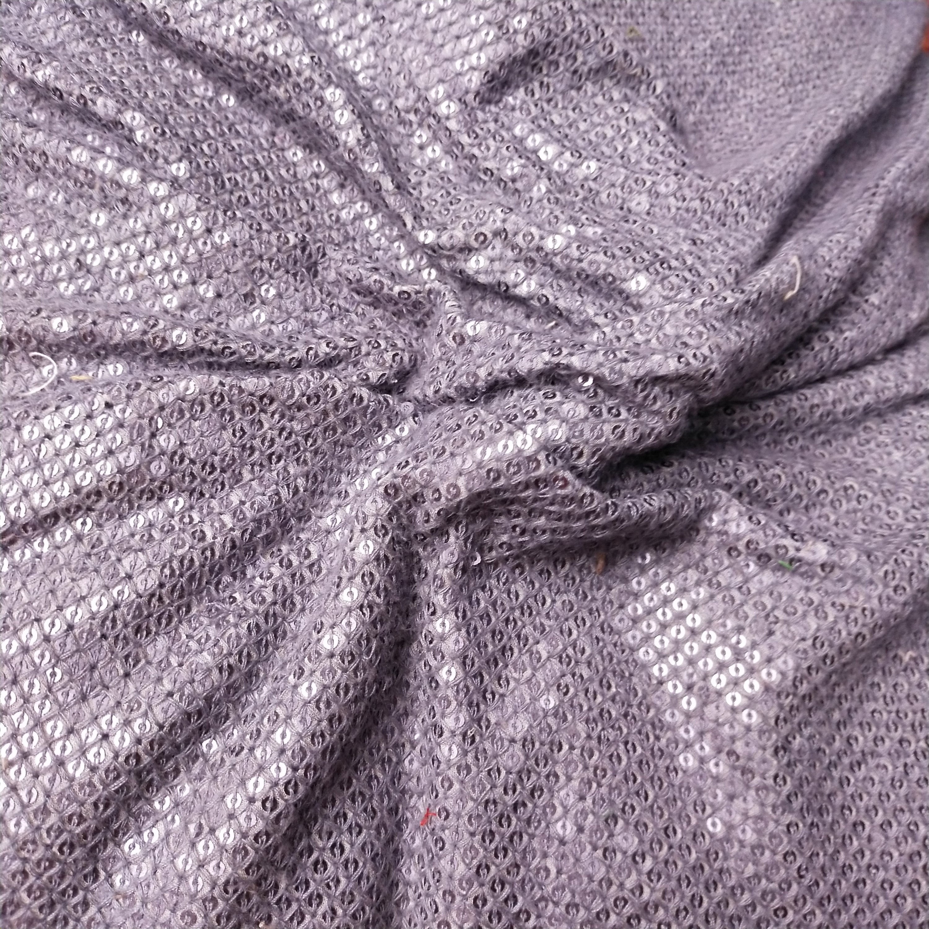 Steel Blue Net Embroidery Fabric