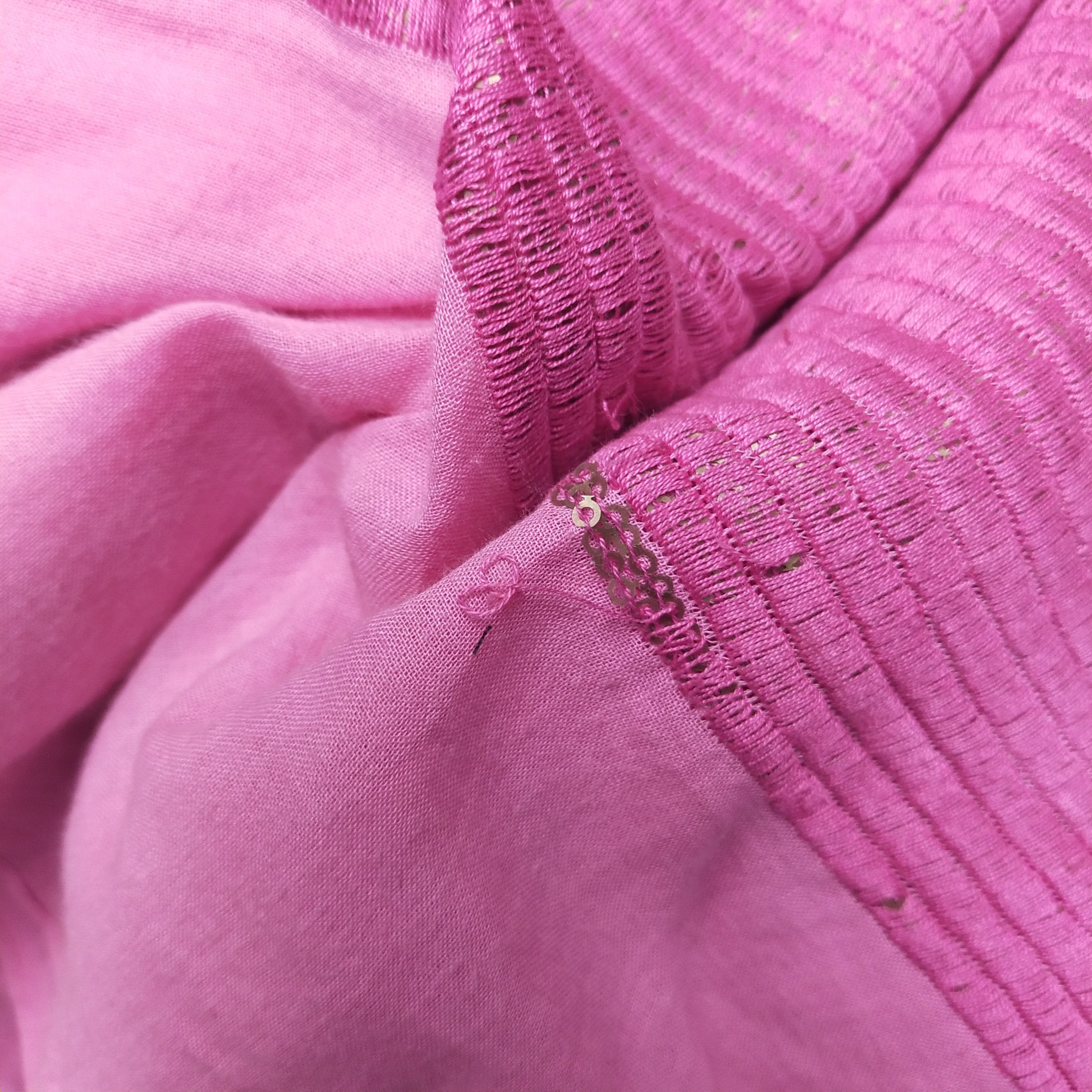 Vivid Pink Handloom Embroidery Fabric