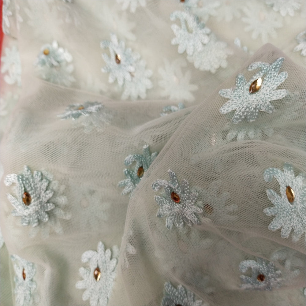 White Net Embroidery Fabric