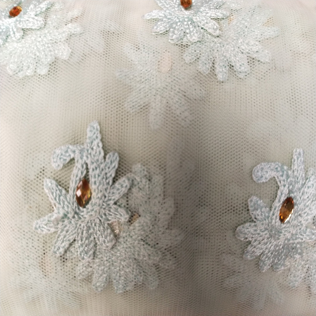 White Net Embroidery Fabric