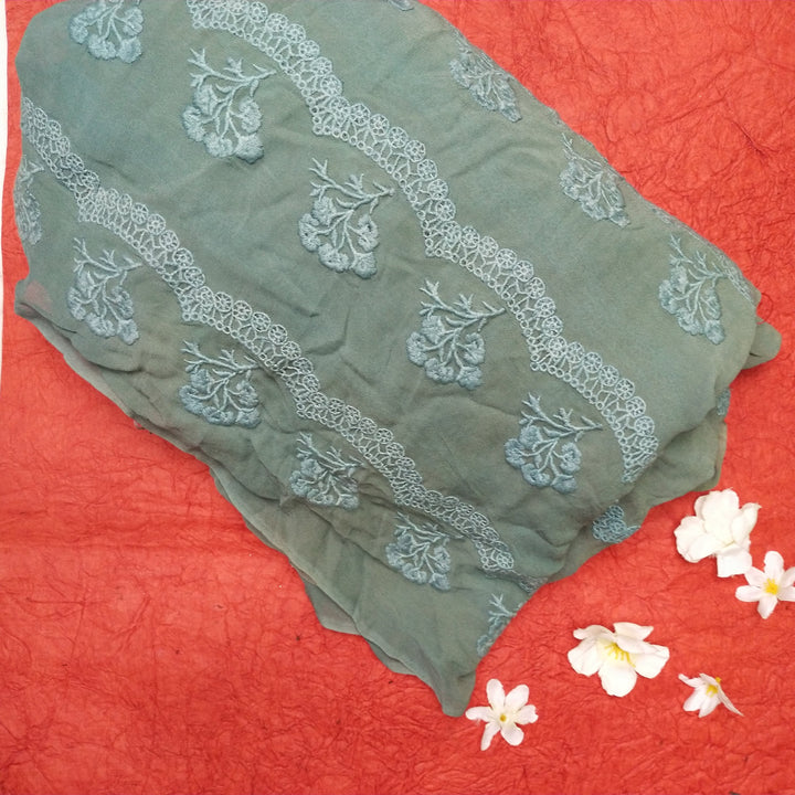 Pastel Blue Georgette Embroidery Fabric