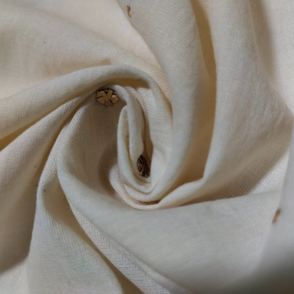 Off-White Mukaish Work Dyeable Cotton Fabric
