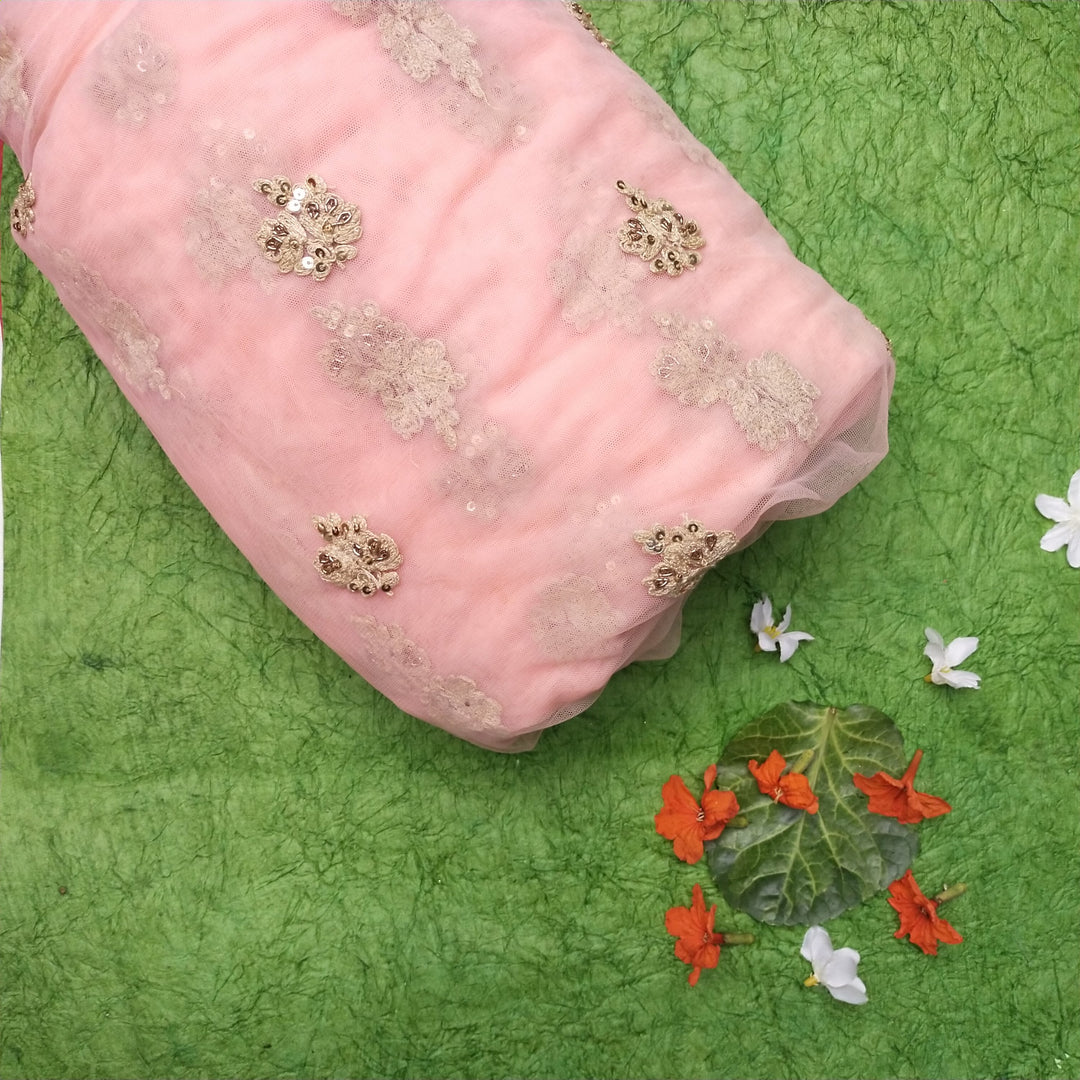 Princess Pink Net Embroidery Fabric