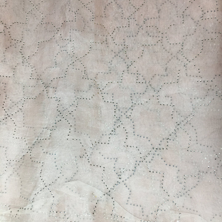 White Pink Organza Embroidery Fabric