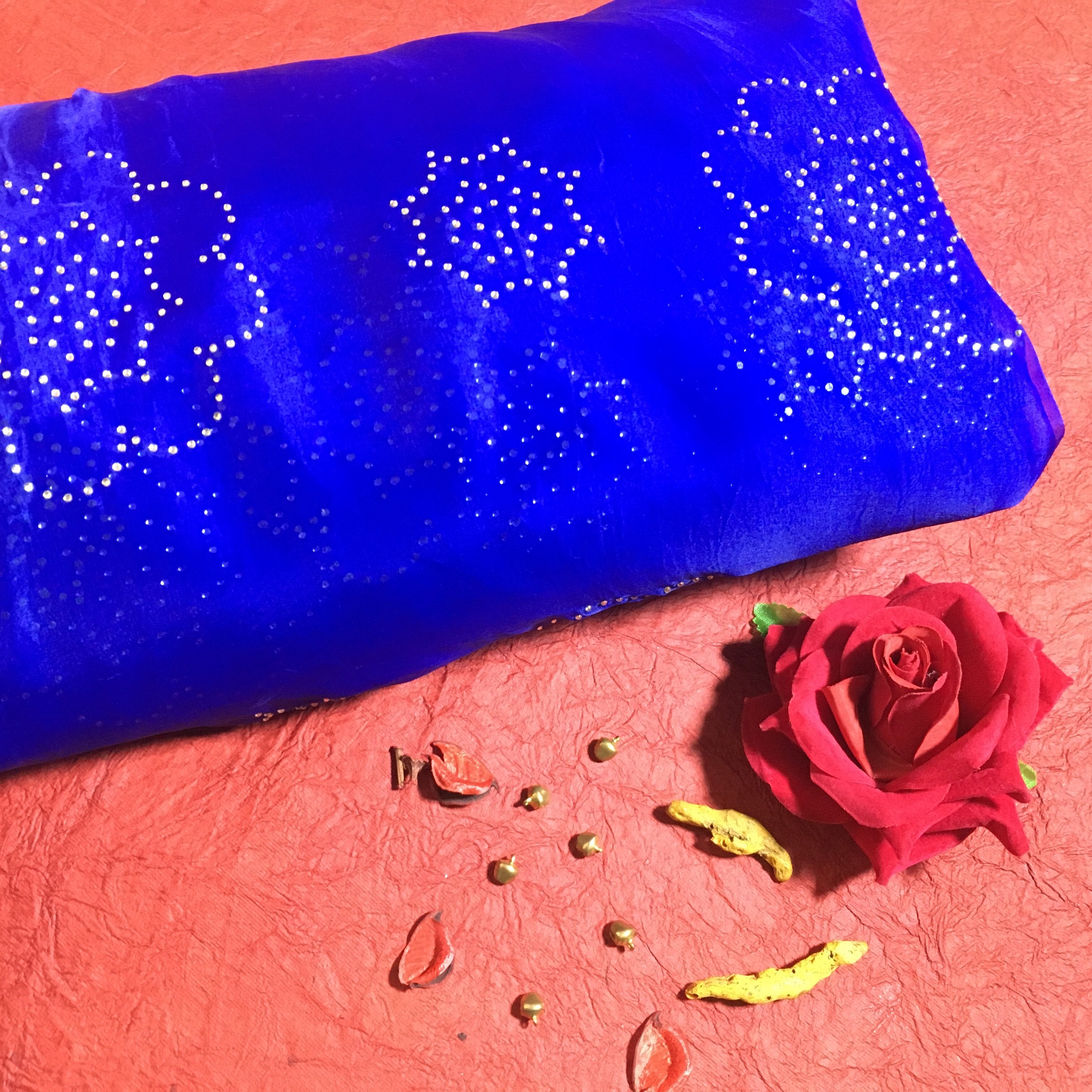 Ultra Blue Organza Embroidery Fabric