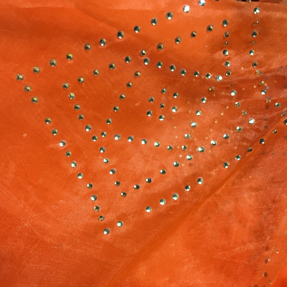 Orange Organza Embroidery Fabric