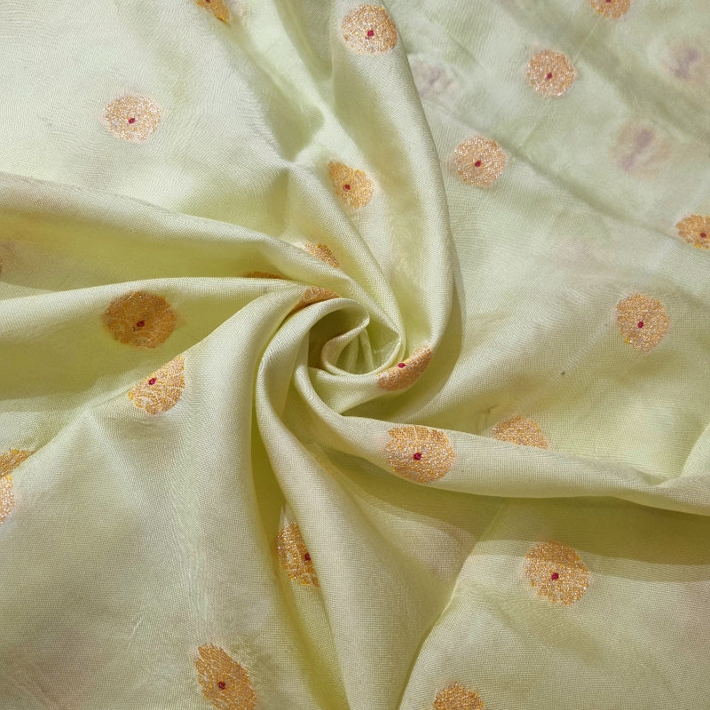 Pale Nimbhu Yellow Katan Silk Fabric