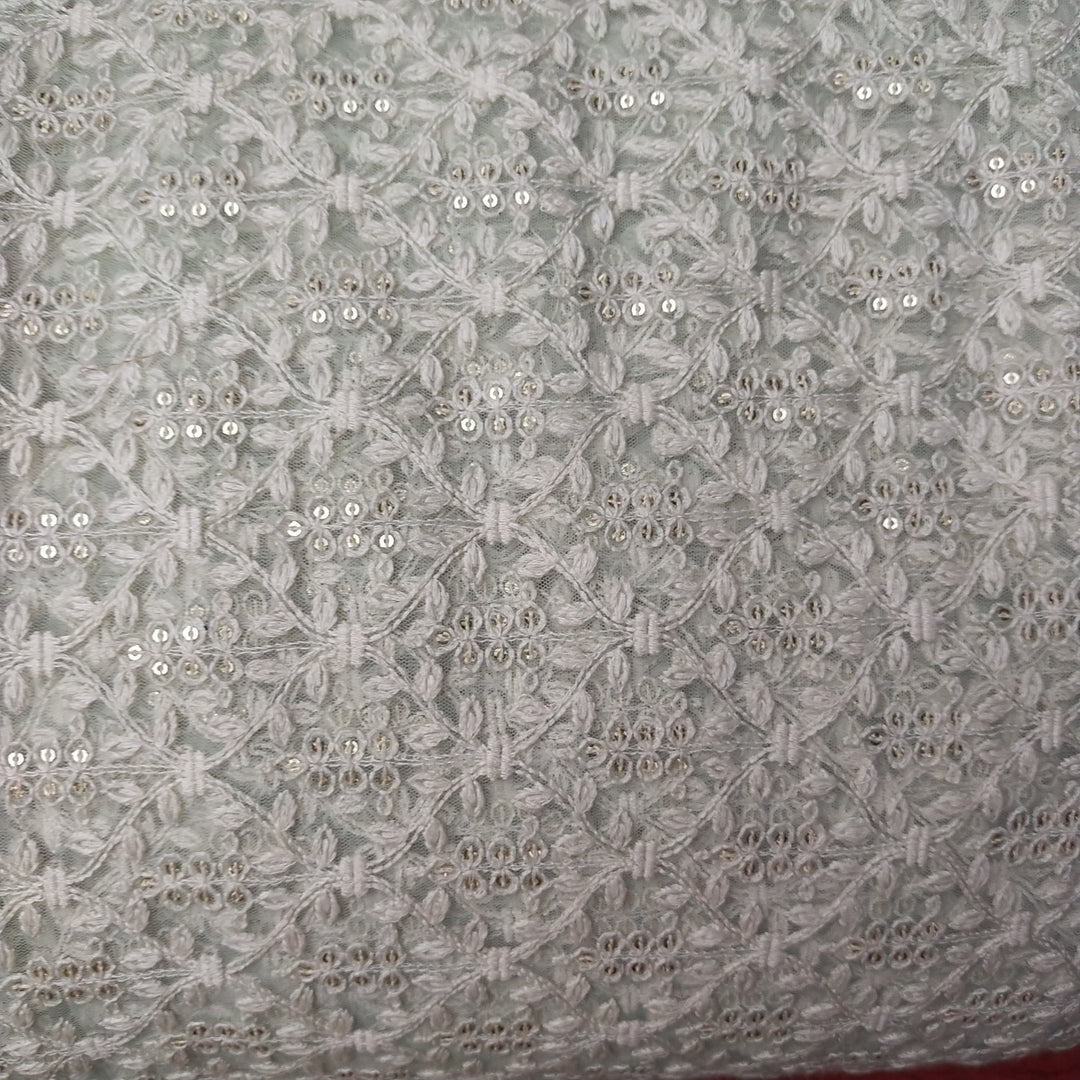 White Net Embroidery Fabric