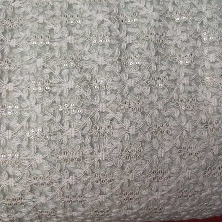 White Net Embroidery Fabric