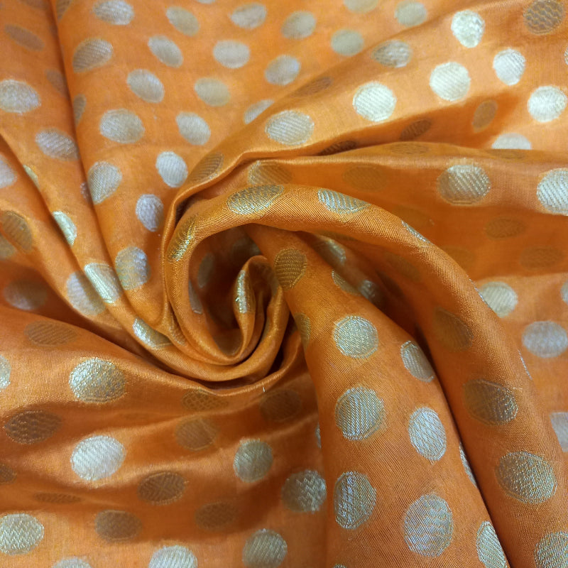 Turmeric Yellow Jamawar Silk Fabric