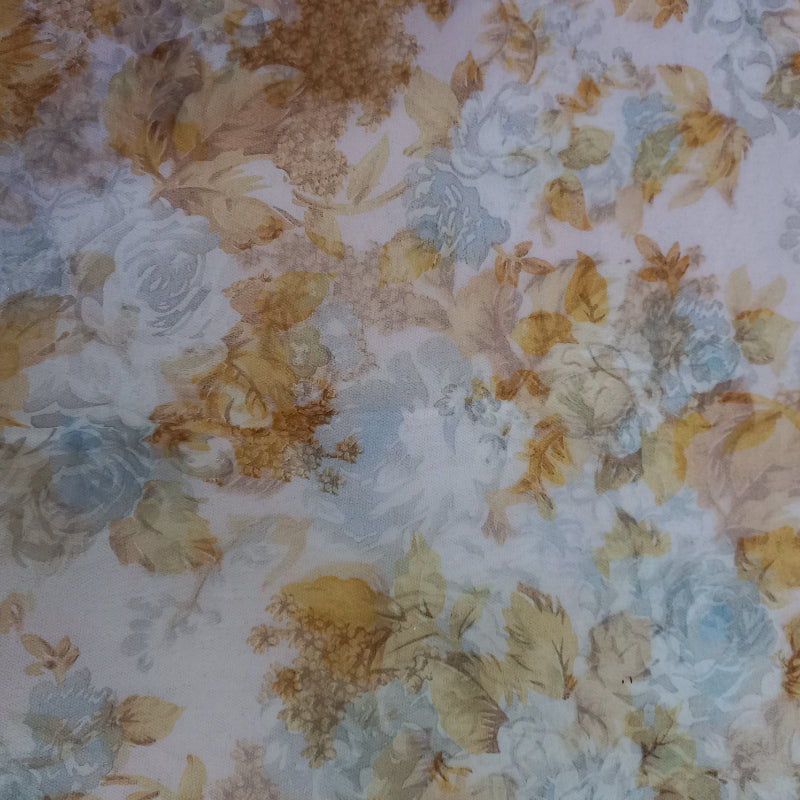 Multi-Color Floral Printed Organza Fabric