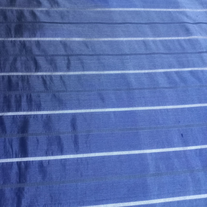 Light Azure Blue Colour Striped Jamawar Silk Fabric