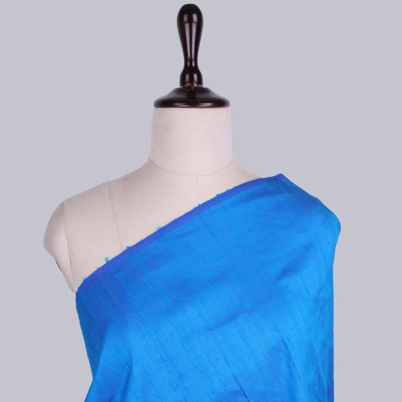Bleu De France Blue Color Plain Silk Fabric