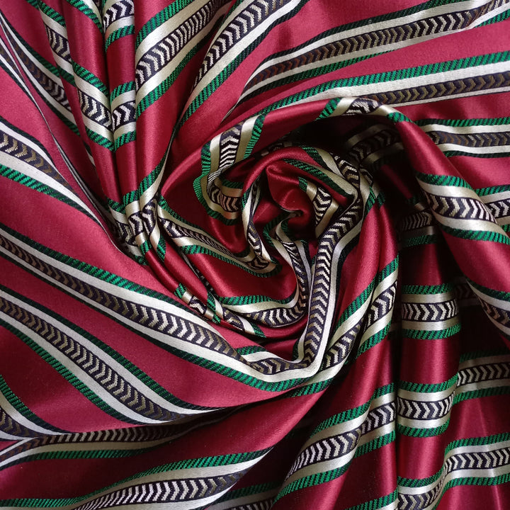 Burgundy Color Stripes Jamawer Fabric