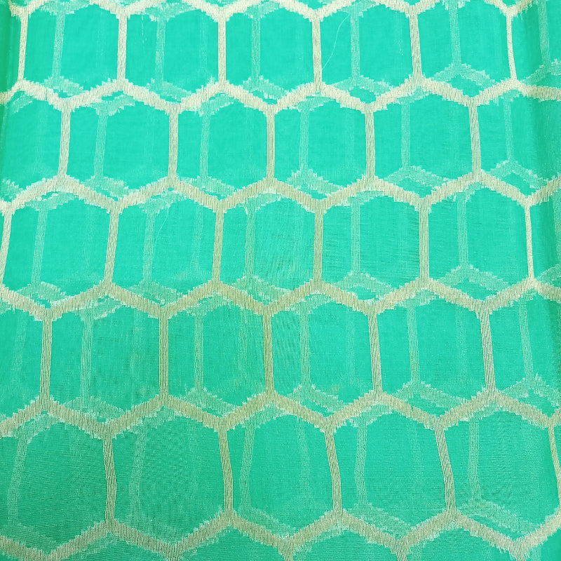 Cyan Green Colour Organza Fabric