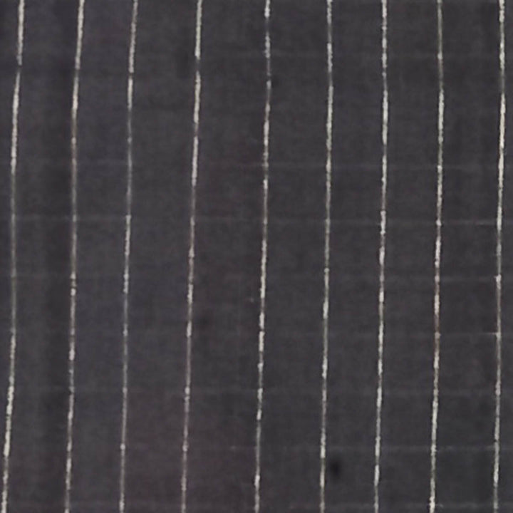 Charcoal Black Color Silk Fabric With Stripes Pattern