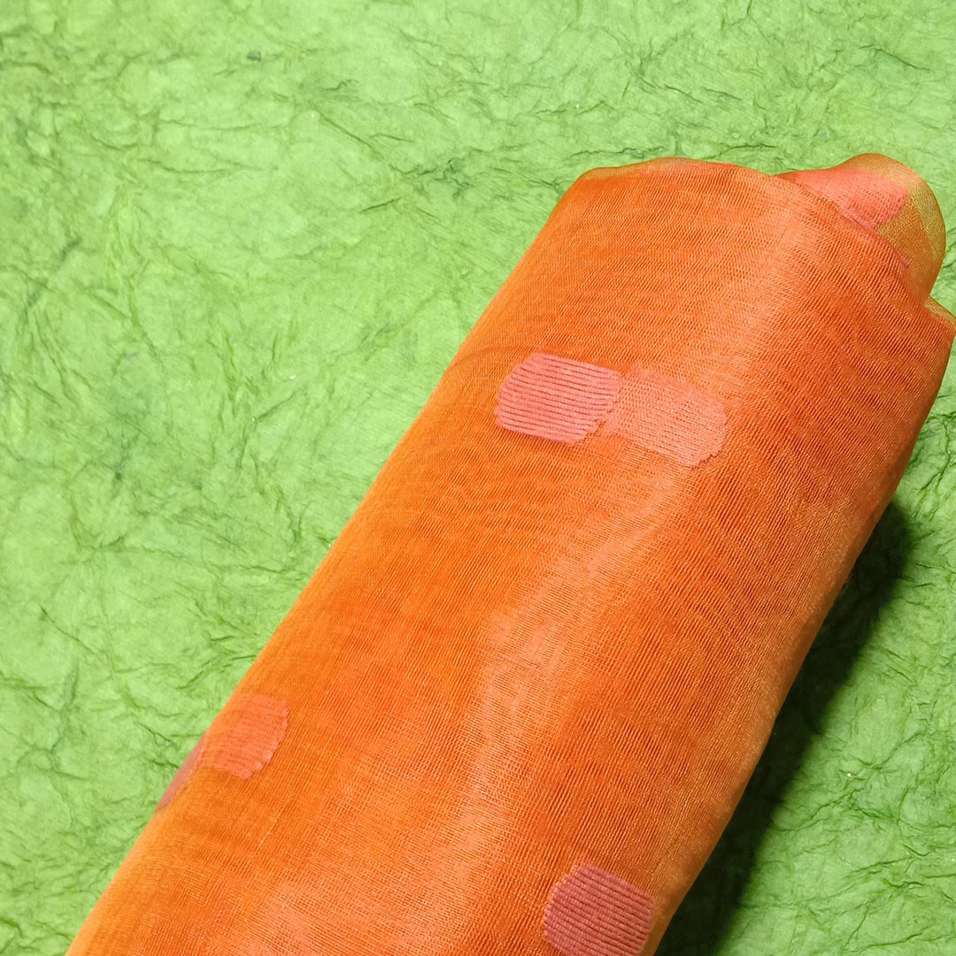 Orange Net Fabric