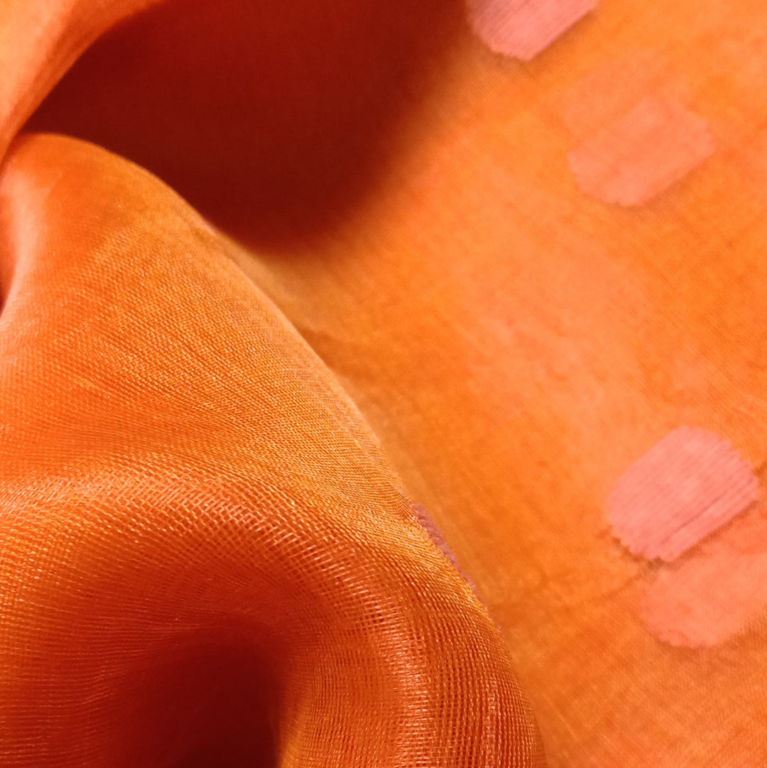 Orange Net Fabric