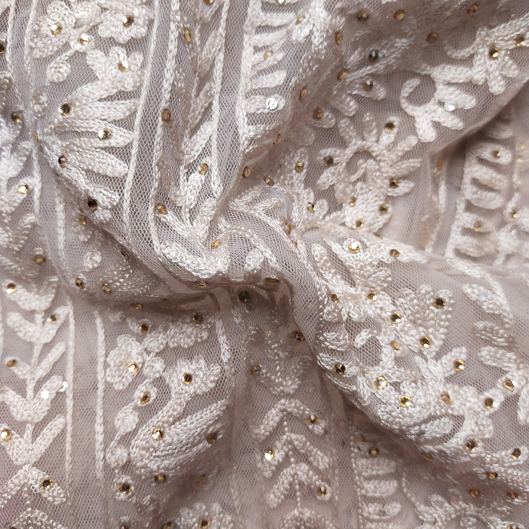 White Net Embroidery Fabric