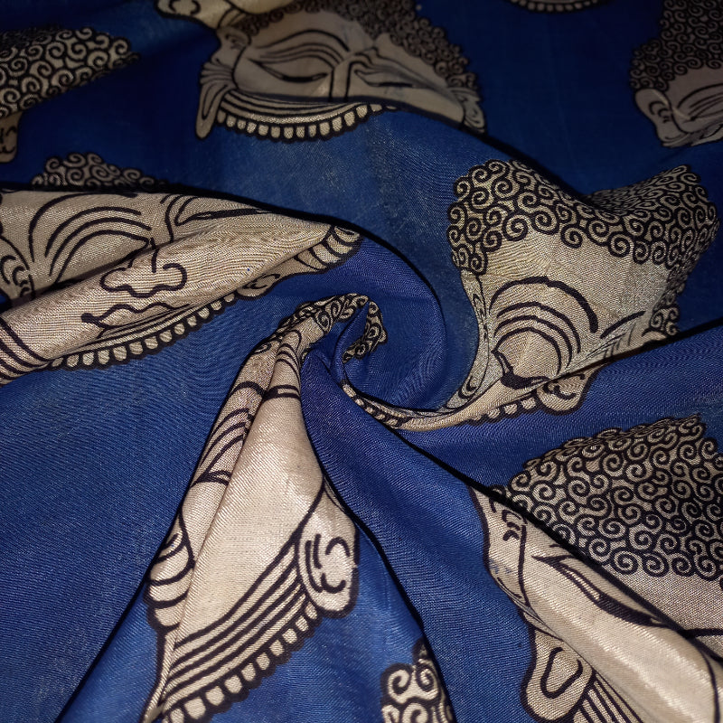 Blue Kalamkari Cotton Fabric