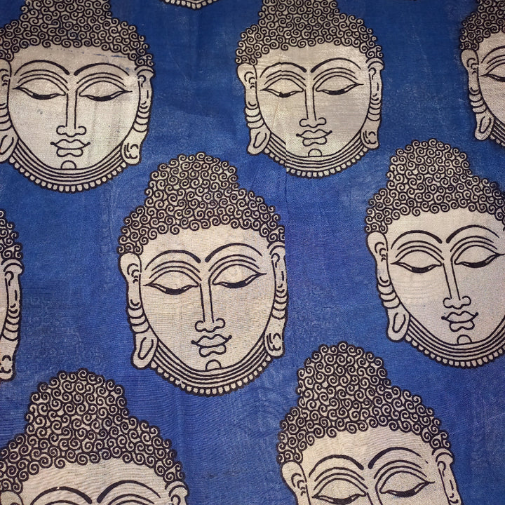 Blue Kalamkari Cotton Fabric