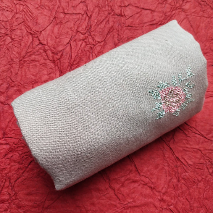 Grey Linen Embroidery Fabric
