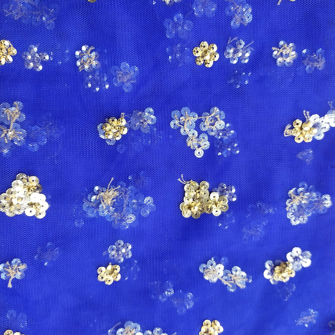 Ultra Blue Net Embroidery Fabric
