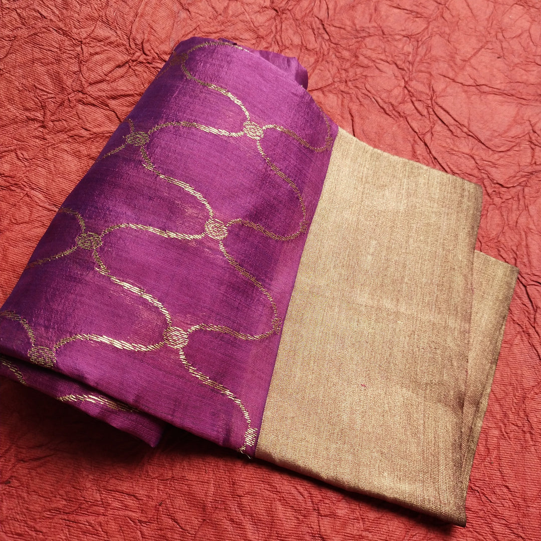 Purple Silk Handloom Fabric