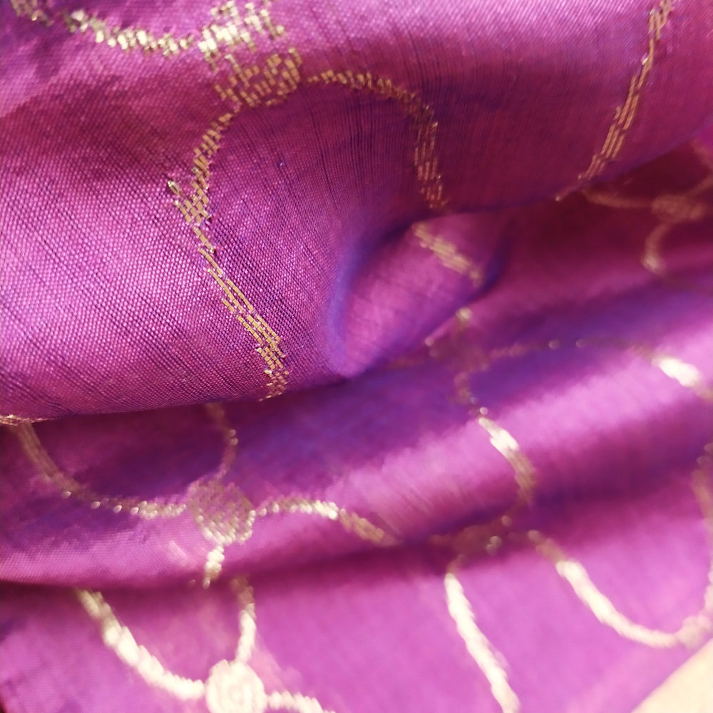 Purple Silk Handloom Fabric