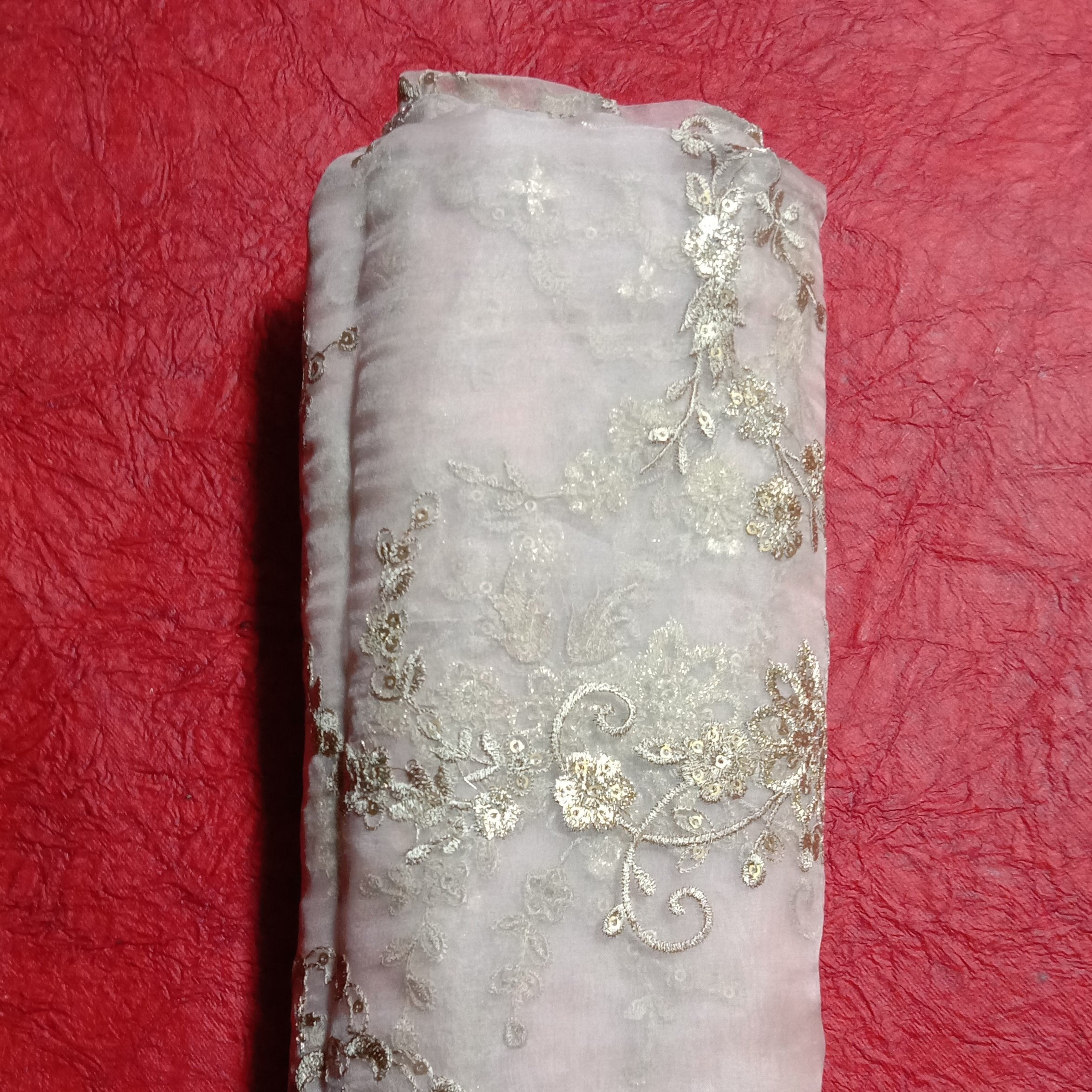 Pale Pink Organza Embroidery Fabric