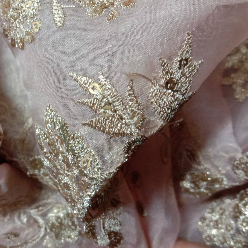 Pale Pink Organza Embroidery Fabric