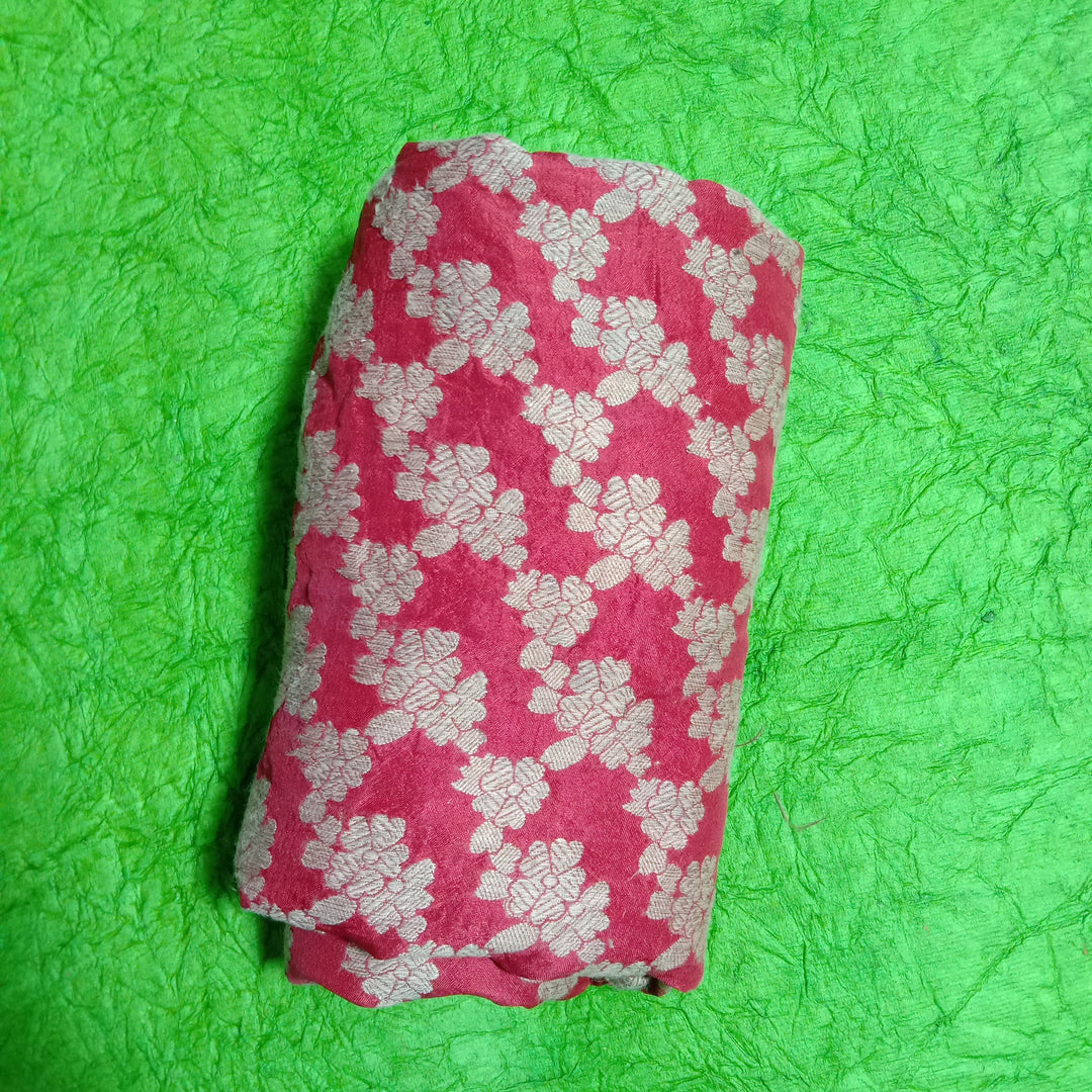 Ruby Banarasi Silk Handloom Fabric