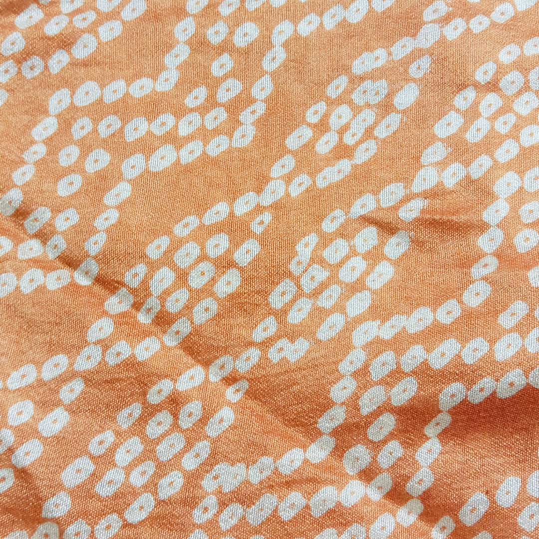 Deep Beige Bandhani Silk Printed Fabric